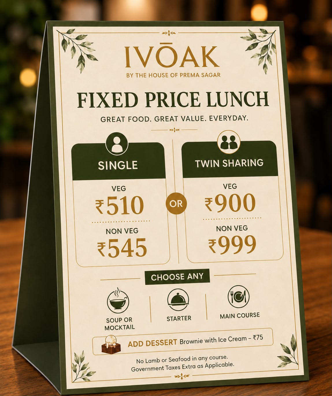 Lunch Plans? We’ve Got You Covered! 🌿
GOOD FOOD. GREAT VALUE. PERFECT LUNCH. ✨
Indulge in a delicious Fixed Price Lunch at IVŌAK — perfect for a quick business lunch, a catch-up with friends, or a relaxed meal with family.
Visit -
IVŌAK Restaurant
Anand Chamber, opp. TMC Office, Panch Pakhdi, Thane West, Thane, Maharashtra 400602.
Ph no - +91 98924 64472
https://share.google/ofeW8SxDvzUGqTykc
https://www.instagram.com/ivoak.thane?igsh=MWZxdW9xZjZlb21rZQ==