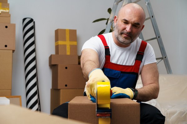 Professional movers handling a move