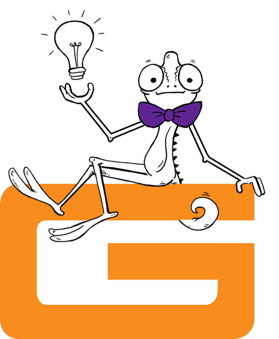gamma Cameleon with bulb above his hand
