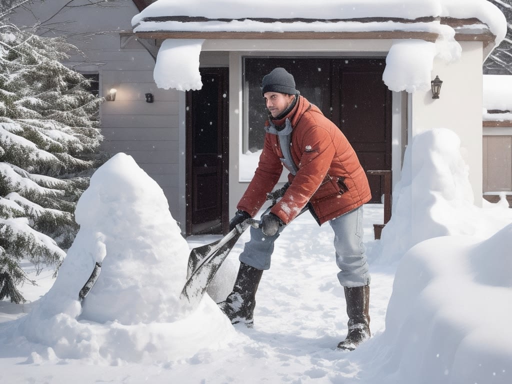 Top Snow Cleaning Services in Calgary: Get Your Property Winter-Ready! 5 DreamShaper v7 Imagine an image depicting a person shoveling s 0