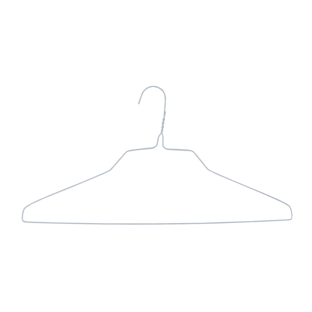 White powder coated wire shirt hangers from Lucky Cloud Hanger