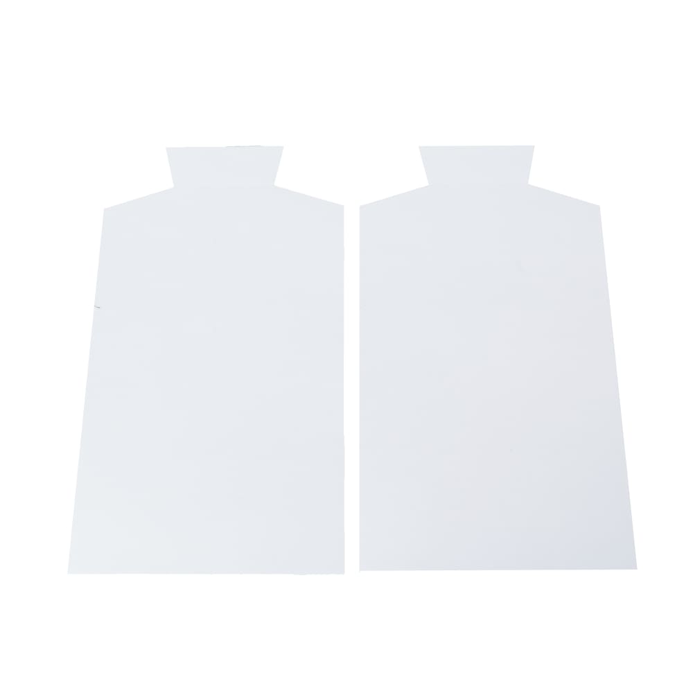 Printed shirt board and hanger accessories for dry cleaning presentation