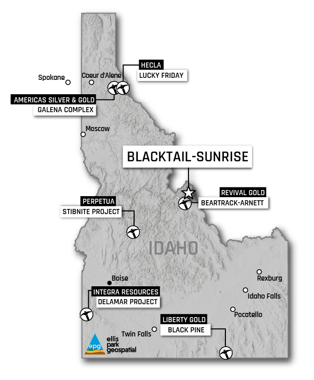 Blacktail-Sunrise Idaho State Map