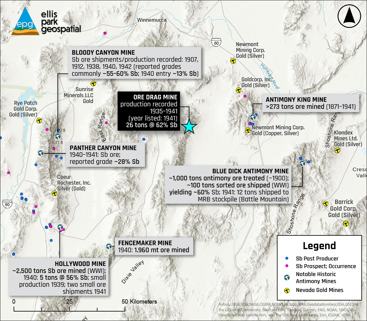 Ore Drag Mine Nevada Antimony