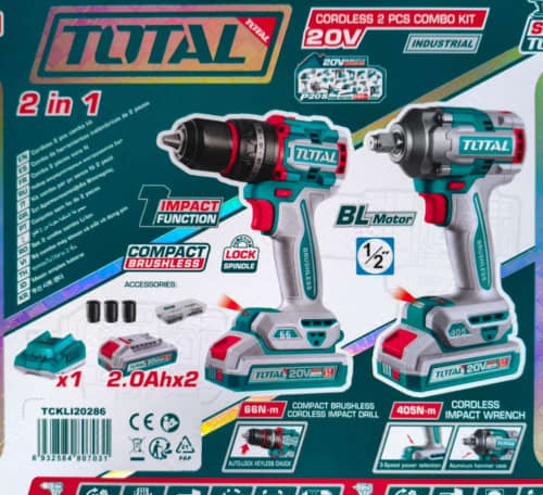 Combo 2 en 1 Total - Taladro 66nm + Llave de impacto 405nm - Producto de POR_Herramientas | RDP Argentina