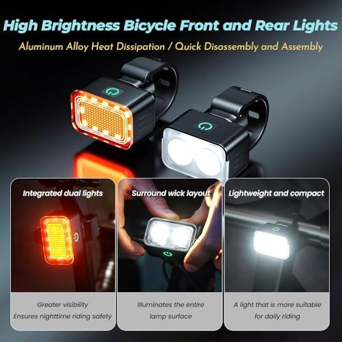 Vue 4 de Éclairage Vélo USB Rechargeable