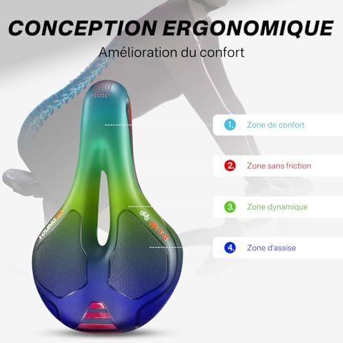 Vue 2 de Selle Vélo Confortable Gel