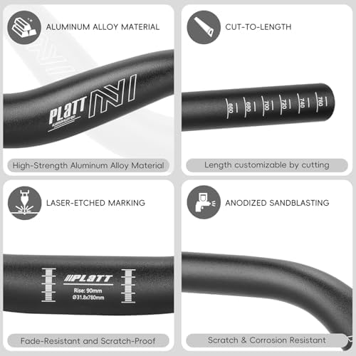 Vue 4 de Guidon Vélo Aluminium Léger