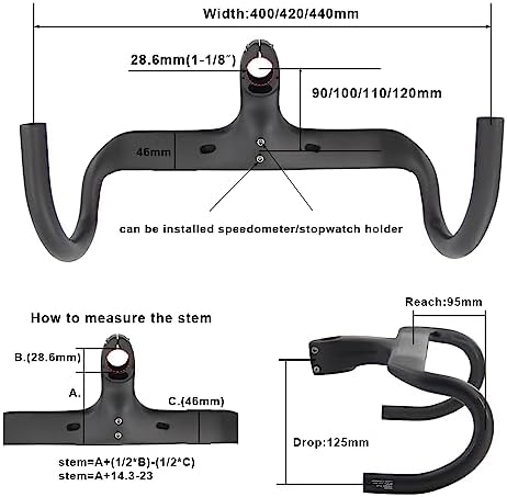 Vue 5 de Guidon Carbone Route Aérodynamique