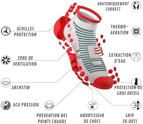Vue 4 de Chaussettes Course Polyamide Élasthanne