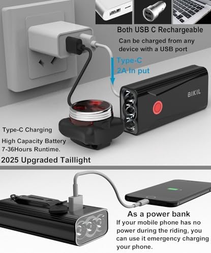 Vue 4 de Phare Vélo Puissant Rechargeable