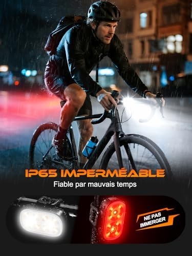 Vue 4 de Phare Vélo USB-C Rechargeable