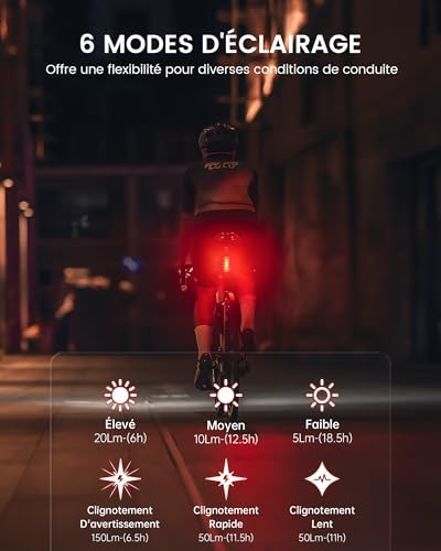 Vue 4 de Feu Arrière Vélo Sécurité