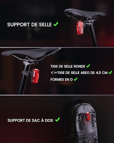 Vue 6 de Feu Arrière Vélo Sécurité