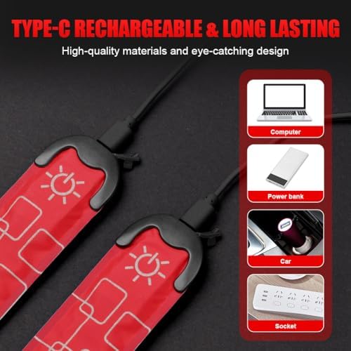 Vue 4 de Brassards Lumineux LED Rechargeables