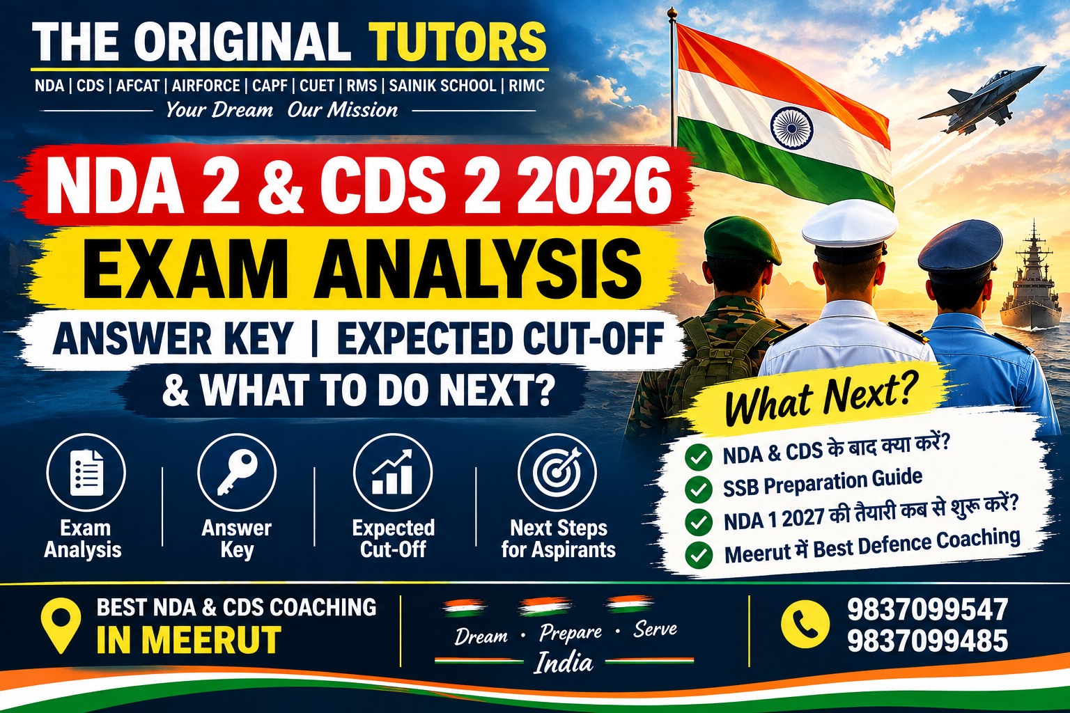 NDA 2 & CDS 2 2026 Exam Analysis, Answer Key, Expected Cut-Off and Next Steps for Aspirants
