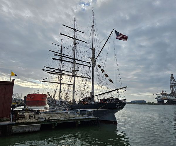 Tall Ship Elissa Port Stern Docked