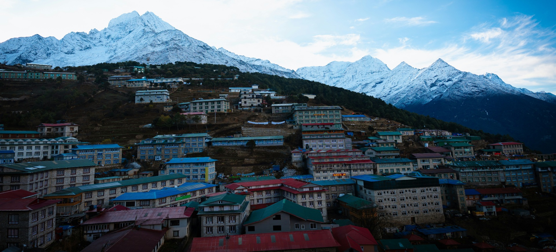 Namche Bazaar, the main acclimatization stop on the Island Peak and Everest Base Camp trail