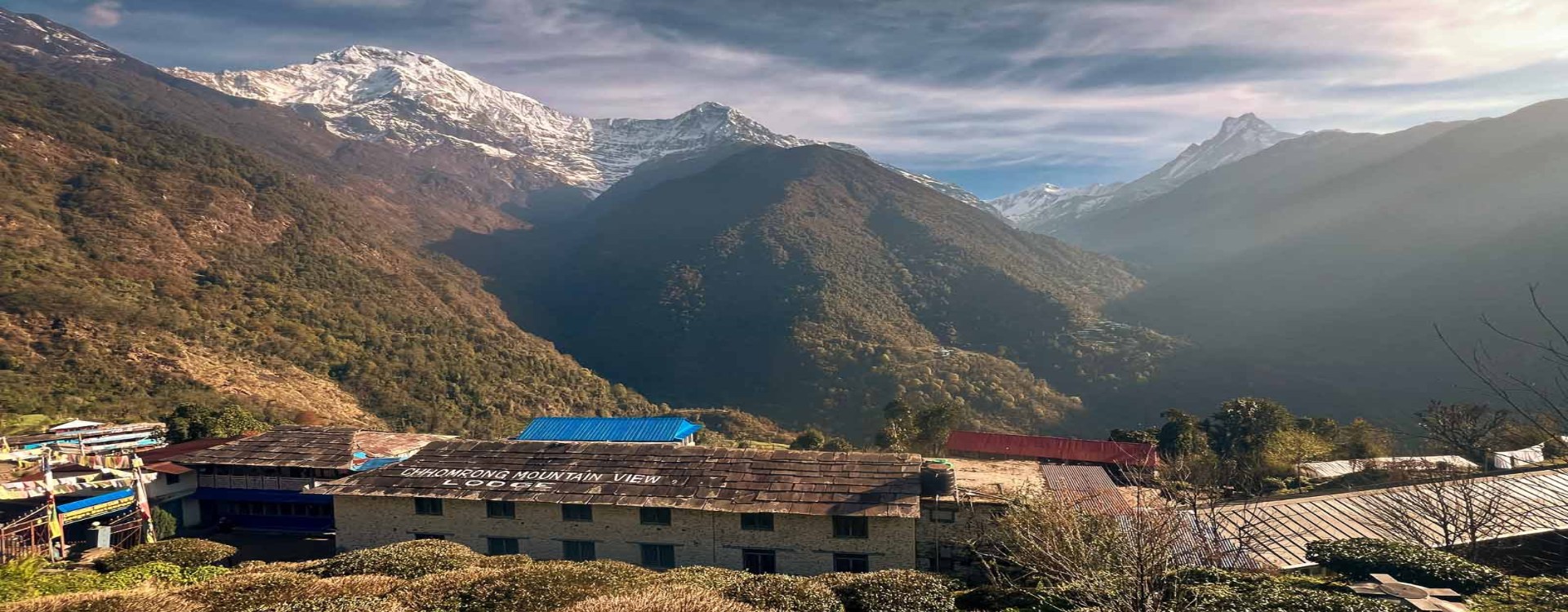 Chhomrong village stone steps on the Annapurna Base Camp trail