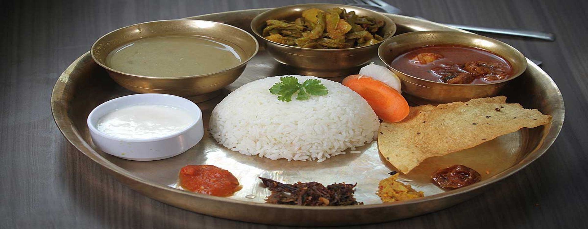 Teahouse dal bhat meal on the Annapurna Base Camp trek