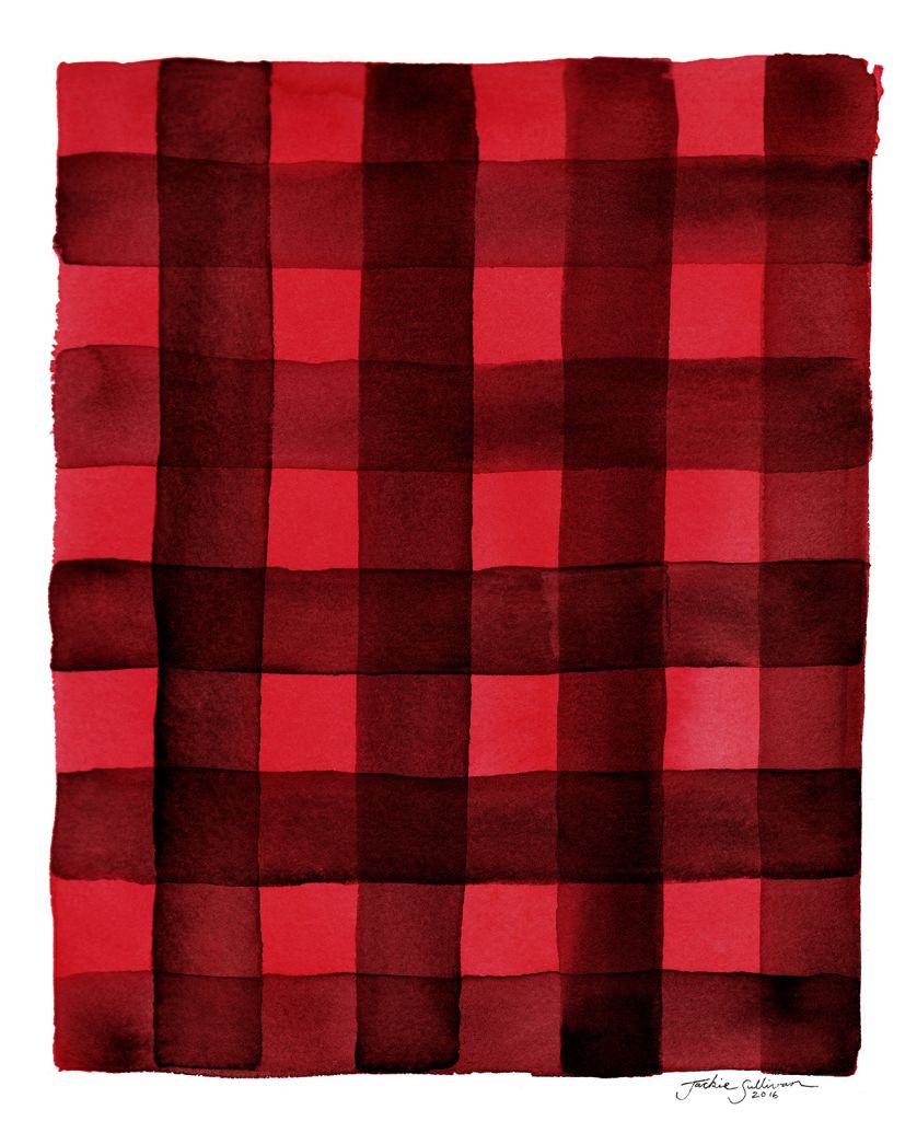 Buffalo Plaid Watercolor in Blue Hand & Bath Towel by Jackie Sullivan