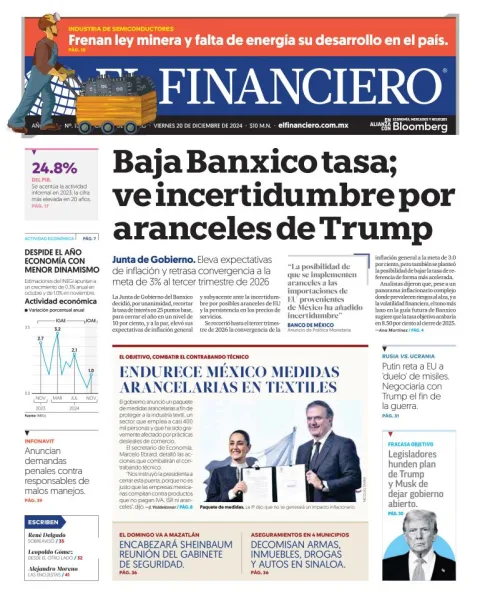 Portada de El Financiero