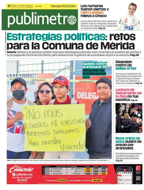 Portada de Publimetro Mérida
