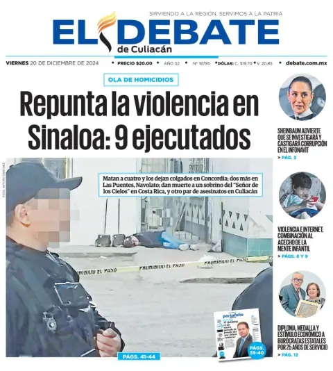 Portada de El Debate de Culiacán