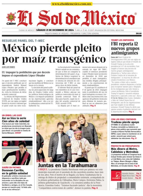 Portada de El Sol de México