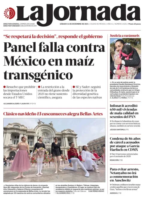 Portada de La Jornada