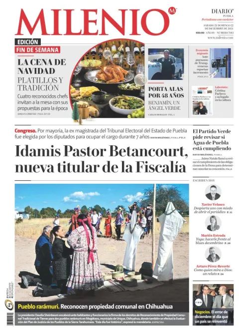Portada de Milenio Puebla