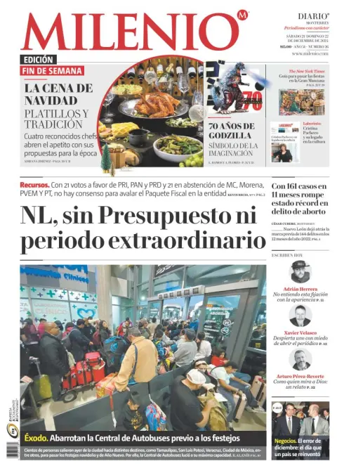 Portada de Milenio Monterrey
