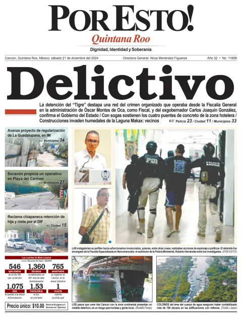 Portada de Por Esto (quintana Roo Cancun) del sábado, 21 de diciembre de 2024