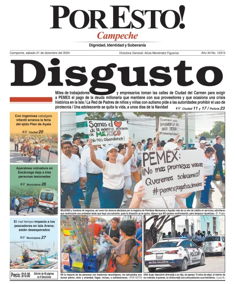 Portada de Por Esto (campeche) del sábado, 21 de diciembre de 2024