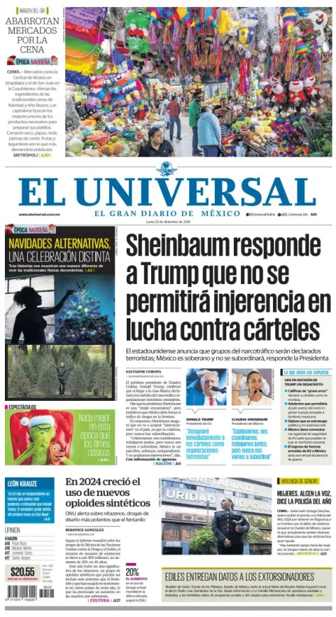 Portada de El Universal
