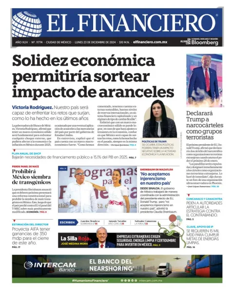 Portada de El Financiero