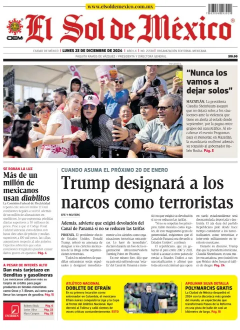 Portada de El Sol de México