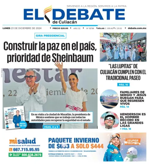 Portada de El Debate de Culiacán