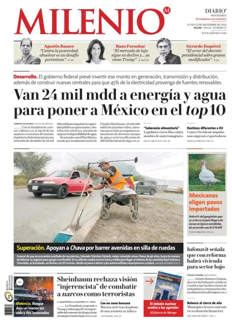 Portada de Milenio Monterrey