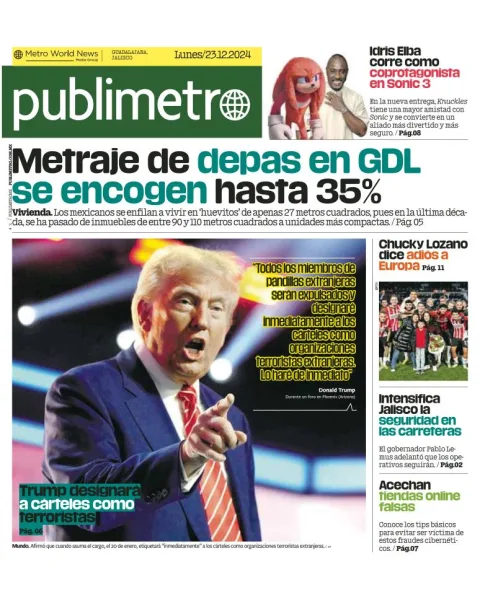 Portada de Publimetro Guadalajara