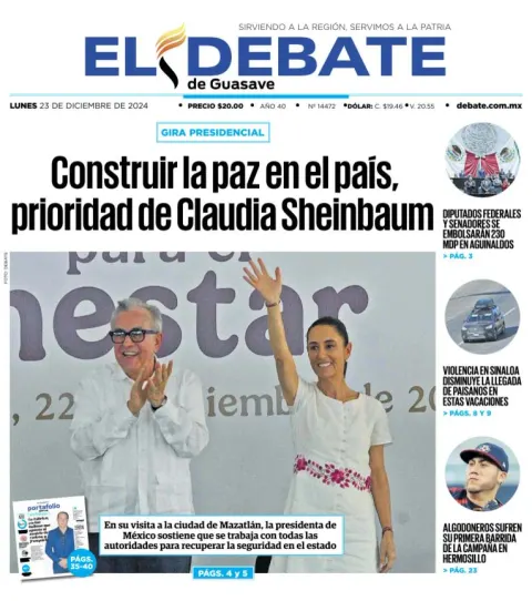 Portada de El Debate de Guasave
