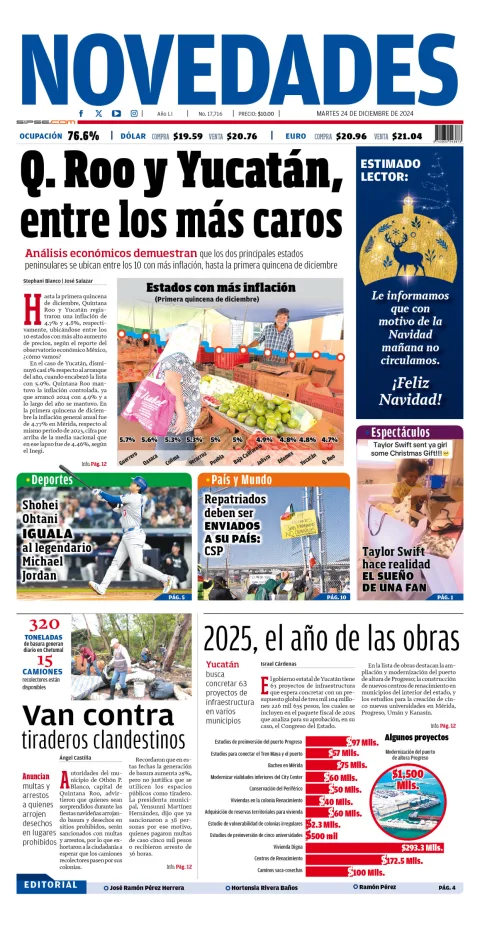 Portada de Novedades Quintana Roo