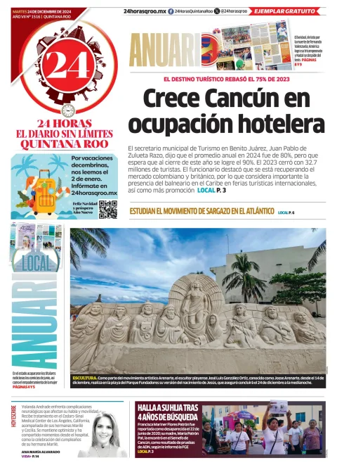 Portada de 24 Horas Quintana Roo