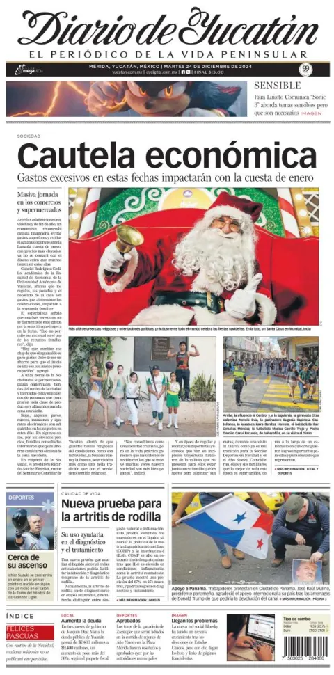 Portada de Diario de Yucatán