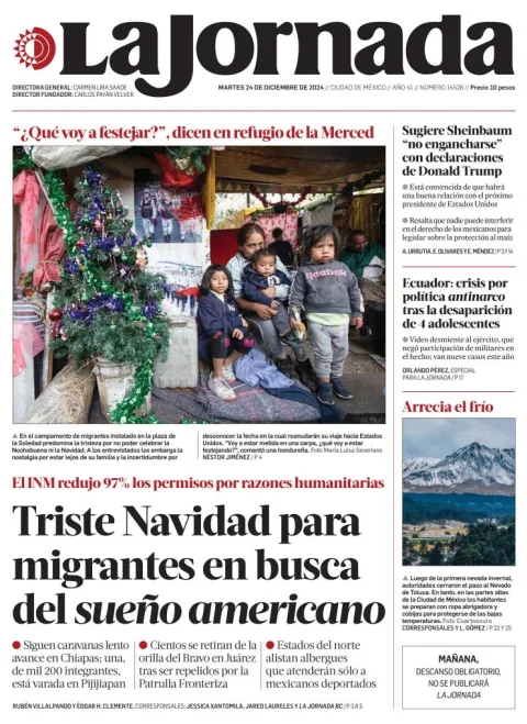 Portada de La Jornada