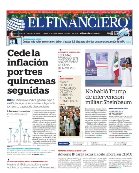 Portada de El Financiero
