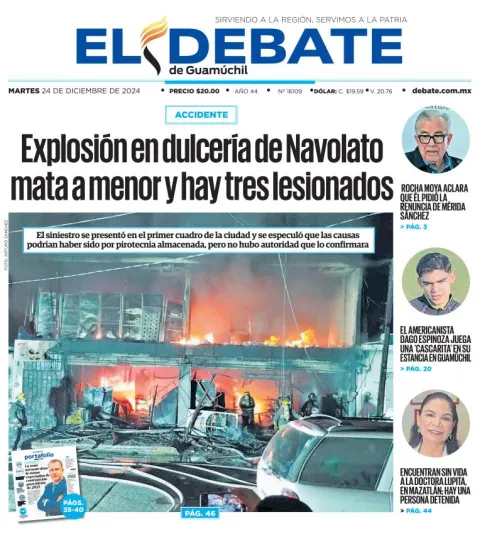 Portada de El Debate de Guamúchil