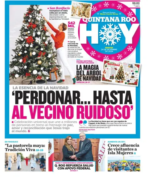 Portada de Quintana Roo Hoy del martes, 24 de diciembre de 2024