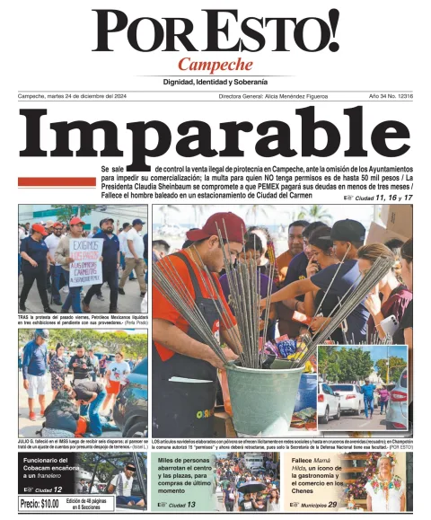 Portada de Por Esto (campeche) del martes, 24 de diciembre de 2024