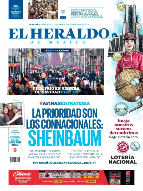 Portada de El Heraldo de México del martes, 24 de diciembre de 2024